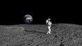 An Astronaut Doing The Moonwalk And Dancing On The Moon Slow Motion. Elements of this video furnished by NASA.