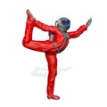 astronaut is doing a standing bow on white background Royalty Free Stock Photo