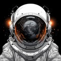 Hyper-detailed Lunar Astronaut Illustration With Glowing Helmet