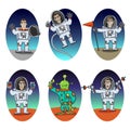 Astronaut Emotions Set