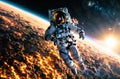 An astronaut escapes from Earth\'s orbit