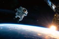 An astronaut escapes from Earth\'s orbit