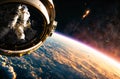 An astronaut escapes from Earth\'s orbit