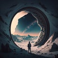 An astronaut on an interstellar travel. Generative AI