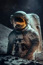 Astronaut exploring on moon, created using generative ai technology
