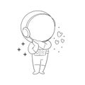 Astronaut is feeling in love for coloring