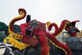 Astronaut fight big octupus in Nagoya legoland