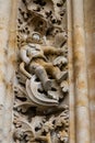 Astronaut figure carved on the facade of the Cathedral of the city of Salamanca, in Spain. Royalty Free Stock Photo