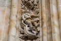 Astronaut figure carved on the facade of the Cathedral of the city of Salamanca, in Spain. Royalty Free Stock Photo