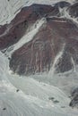 Astronaut figure at Nazca lines seen from the plane, Nazca lines