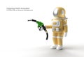 Astronaut filling fuel pump nozzle Pen Tool Created Clipping Path Included in JPEG Easy to Composite