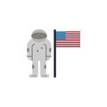 Astronaut, flag USA colored icon. Element of space illustration. Signs and symbols icon can be used for web, logo, mobile app, UI