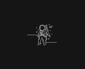 Astronaut Flat Line Art Design