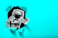Astronaut flies over the earth in space Royalty Free Stock Photo