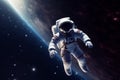Astronaut flight in space. Generate Ai