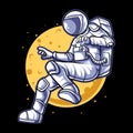 Astronaut float on space over the moon, vector illustration design Royalty Free Stock Photo