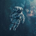 Astronaut floating in the cosmic galaxy Royalty Free Stock Photo