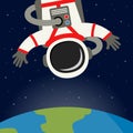 Astronaut Floating with Earth Background