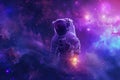 Astronaut Floating in Outer Space, A Captivating Image of Exploration and Weightlessness, A high-tech redesigned astronaut space