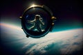 An Astronaut Floating In The Sky Above The Earth. Generative AI Royalty Free Stock Photo