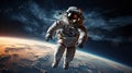 Astronaut floating in space above the earth Royalty Free Stock Photo