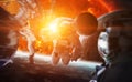 Astronaut floating in space 3D rendering elements of this image Royalty Free Stock Photo