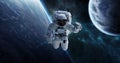Astronaut floating in space 3D rendering elements of this image Royalty Free Stock Photo