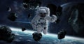 Astronaut floating in space 3D rendering elements of this image Royalty Free Stock Photo