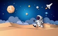 Astronaut floating in the stratosphere Royalty Free Stock Photo