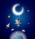 Astronaut floating in the stratosphere. Royalty Free Stock Photo