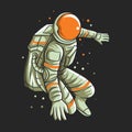 Astronaut flying on space vector illustration Royalty Free Stock Photo