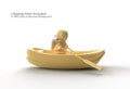 Astronaut Fun on Boat Pen Tool Created Clipping Path Included in JPEG Easy to Composite Royalty Free Stock Photo