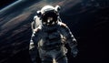 astronaut futuristic technology, flies spaceship generated by AI