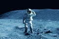 The astronaut goes across the Moon, in a white space suit Elements of this image were furnished by NASA Royalty Free Stock Photo