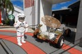 Astronaut greets visitors at Kennedy Space Center.