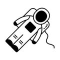Astronaut Half Glyph and Line mixing Vector icon which can easily modify or edit