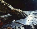 Astronaut Hand on Spacecraft Surface Closeup Royalty Free Stock Photo