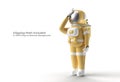 Astronaut Headache, Disappointment, Tired Gesture`s Pen Tool Created Clipping Path Included in JPEG Easy to Composite