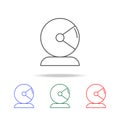 astronaut helmet line icon. Elements in multi colored icons for mobile concept and web apps. Icons for website design and developm Royalty Free Stock Photo