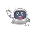 Astronaut helmet mascot design style with an Okay gesture finger