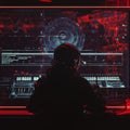 Astronaut in a high-tech control room surrounded by glowing displays
