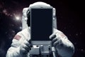 astronaut hold digital tablet