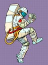 astronaut holding the planet in his hands a pack of cash dollars, business money and the world economy theme. man in a