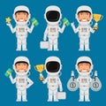 Astronaut Holding Suitcase Money Cup Royalty Free Stock Photo