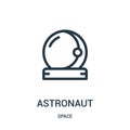 astronaut icon vector from space collection. Thin line astronaut outline icon vector illustration