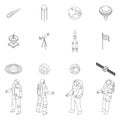 Astronaut icons set outline vector Royalty Free Stock Photo