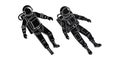 Astronaut Icons for Space Exploration and Science Themes Royalty Free Stock Photo