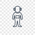 Astronaut Ingravity concept vector linear icon isolated on trans Royalty Free Stock Photo