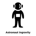 Astronaut Ingravity icon vector isolated on white background, lo Royalty Free Stock Photo