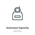 Astronaut ingravity outline vector icon. Thin line black astronaut ingravity icon, flat vector simple element illustration from Royalty Free Stock Photo